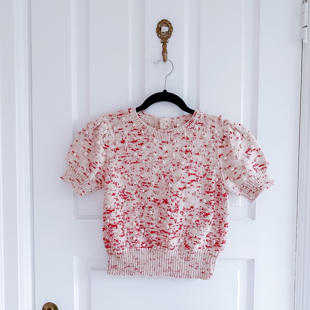 Misha & Puff Ellie Popcorn short sleeve pullover - Peachy Confetti color